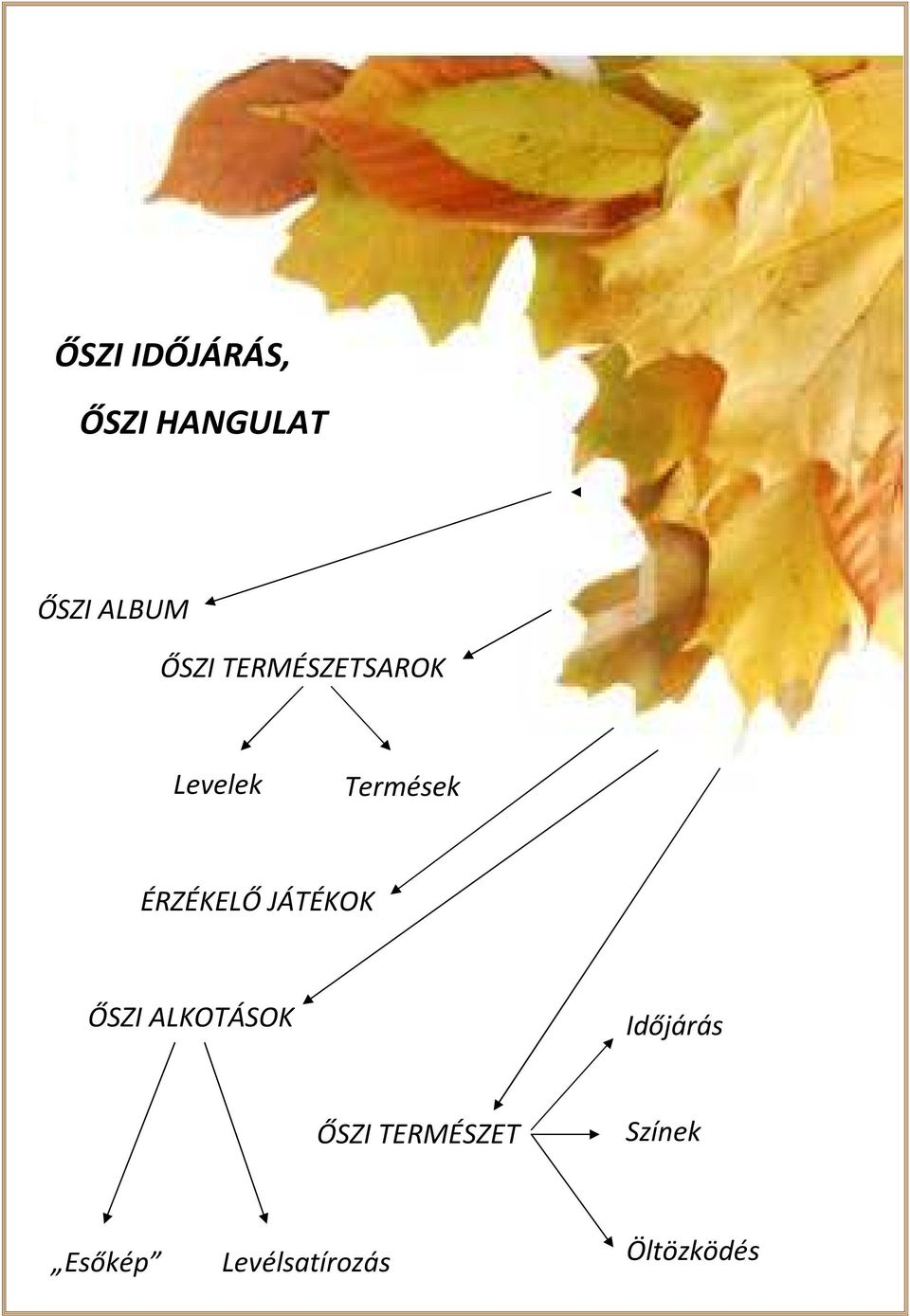 MEGVALÓSÍTÁS ŐSZI TERMÉSZET Színek Az ősz projekt