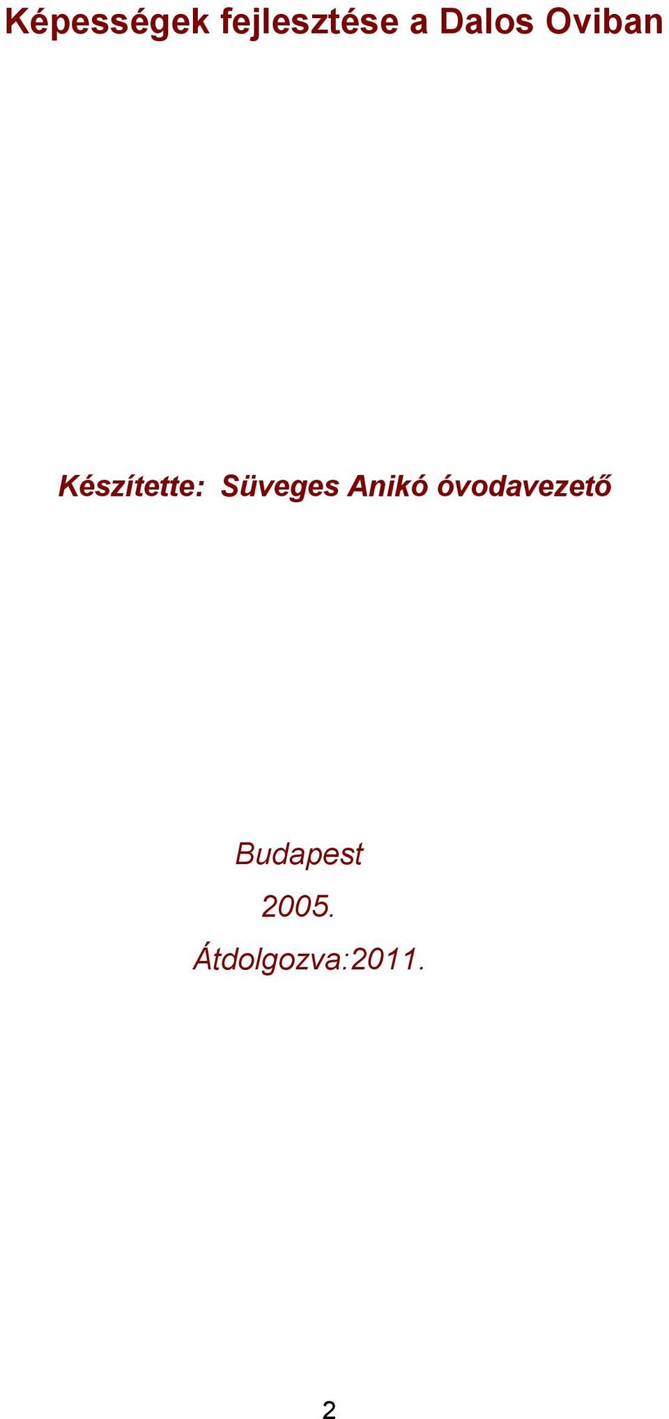 Süveges Anikó óvodavezető