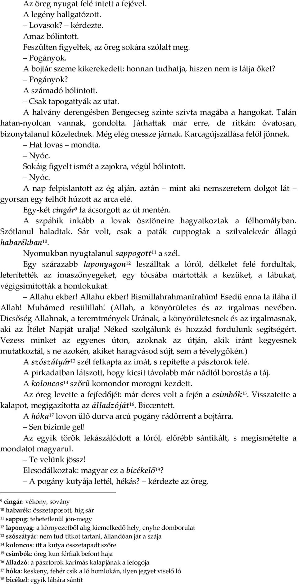 Talán hatan-nyolcan vannak, gondolta. Járhattak már erre, de ritkán: óvatosan, bizonytalanul közelednek. Még elég messze járnak. Karcagújszállása felől jönnek. Hat lovas mondta. Nyóc.