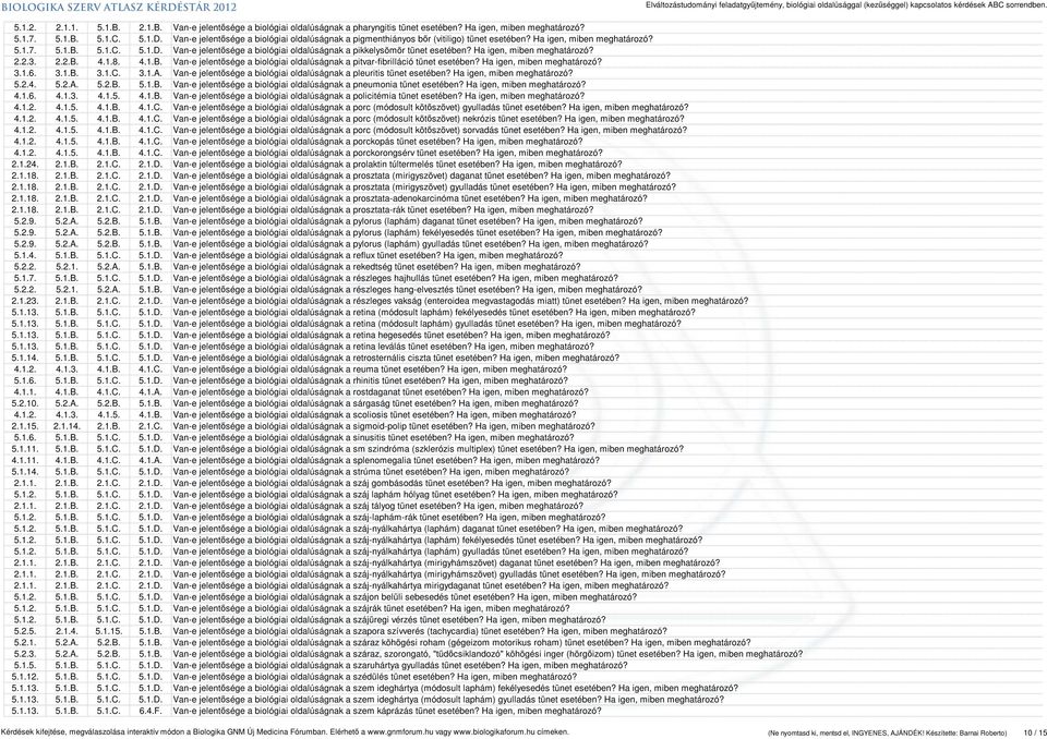 Van-e jelentősége a biológiai oldalúságnak a pikkelysömör tünet esetében? Ha igen, miben meghatározó? 2.2.3. 2.2.B. 4.1.8. 4.1.B. Van-e jelentősége a biológiai oldalúságnak a pitvar-fibrilláció tünet esetében?