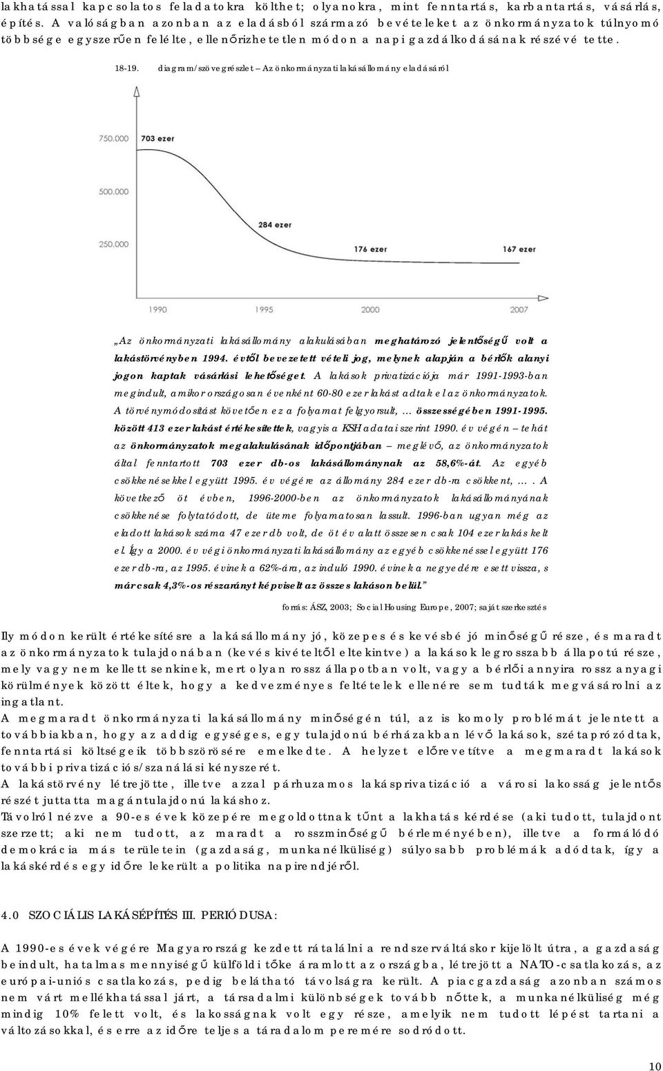 diagram/szövegrészlet Az önkormányzati lakásállomány eladásáról Az önkormányzati lakásállomány alakulásában meghatározó jelentőségű volt a lakástörvényben 1994.