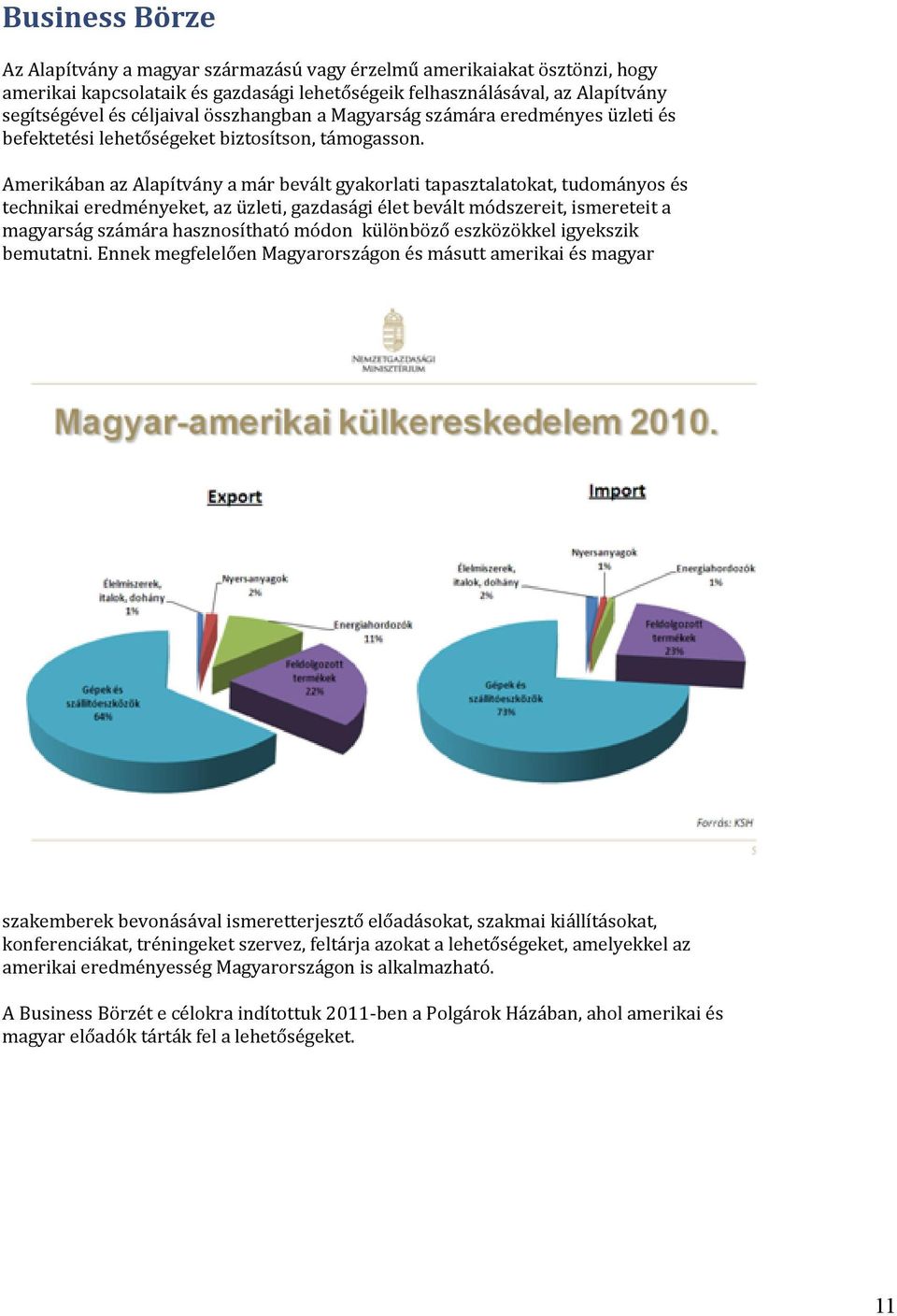 Amerikában az Alapítvány a már bevált gyakorlati tapasztalatokat, tudományos és technikai eredményeket, az üzleti, gazdasági élet bevált módszereit, ismereteit a magyarság számára hasznosítható módon