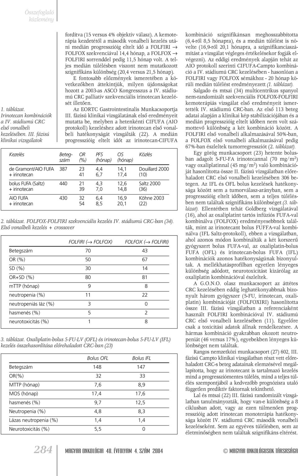 A teljes medián túlélésben viszont nem mutatkozott szignifikáns különbség (20,4 versus 21,5 hónap).