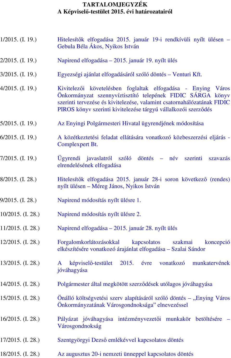 nyílt ülés 3/2015. (I. 19.