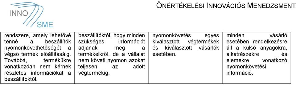 beszállítóktól, hogy minden szükséges információt djnk meg termékeikről, de válllt nem követi nyomon zokt teljesen z dott