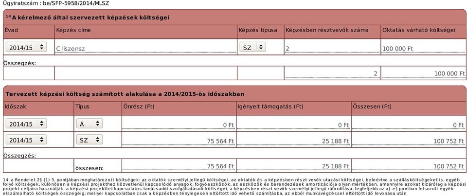 100 752 Ft 14. a Rendelet 2 (1) 3.