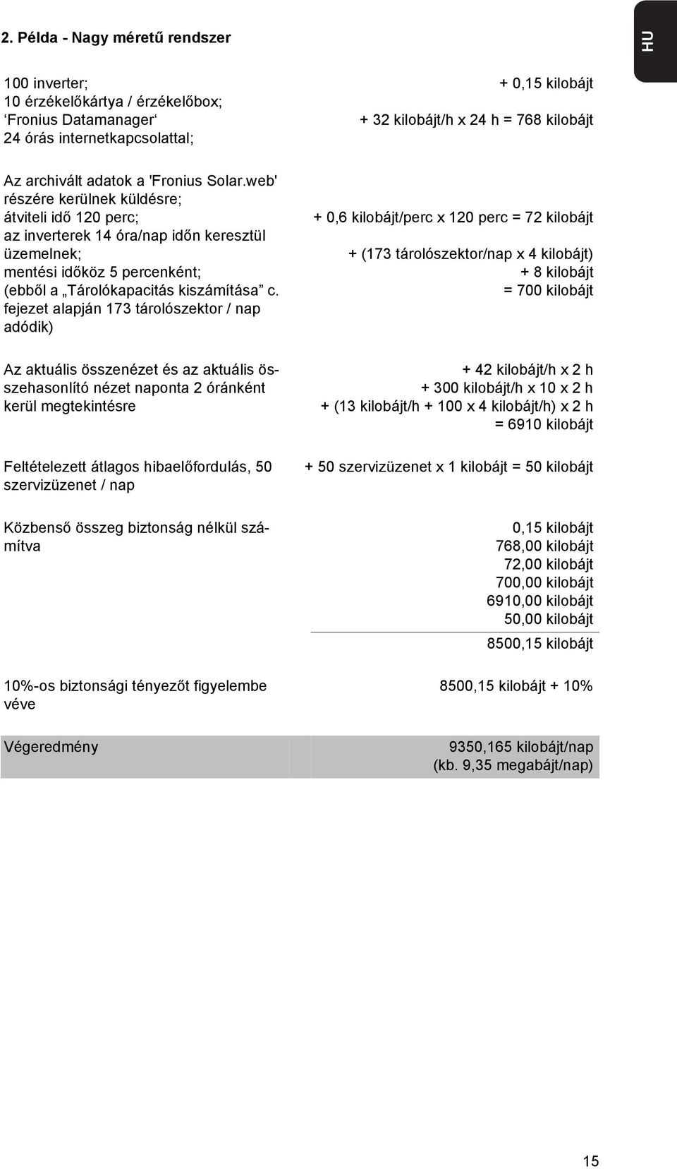 fejezet alapján 173 tárolószektor / nap adódik) Az aktuális összenézet és az aktuális összehasonlító nézet naponta 2 óránként kerül megtekintésre Feltételezett átlagos hibaelőfordulás, 50