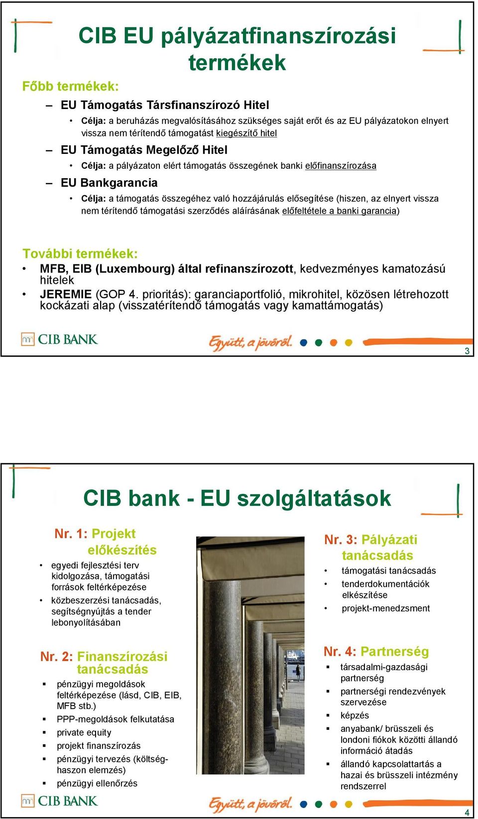 elősegítése (hiszen, az elnyert vissza nem térítendő támogatási szerződés aláírásának előfeltétele a banki garancia) További termékek:, EIB (Luxembourg) által refinanszírozott, kedvezményes