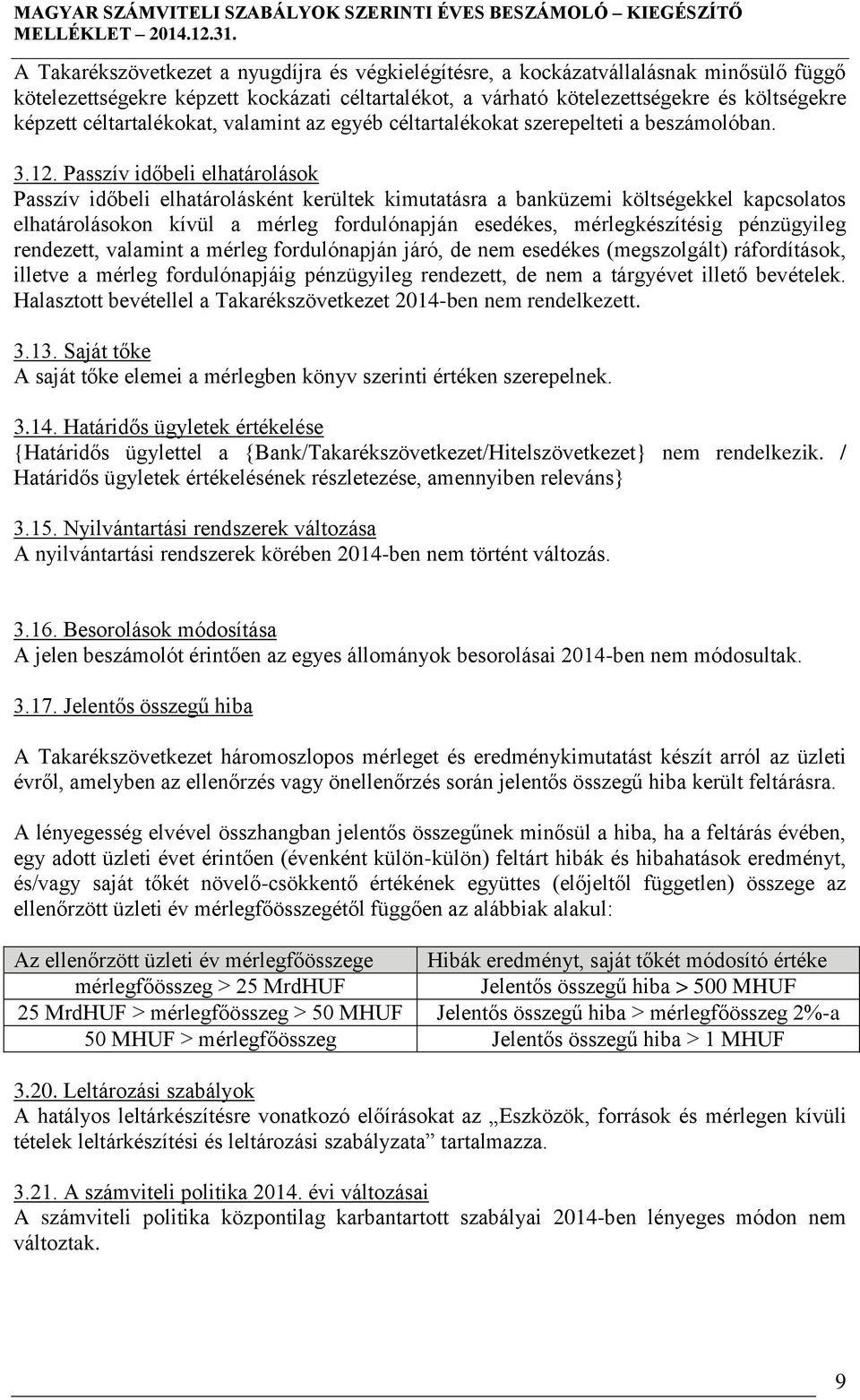 Passzív időbeli elhatárolások Passzív időbeli elhatárolásként kerültek kimutatásra a banküzemi költségekkel kapcsolatos elhatárolásokon kívül a mérleg fordulónapján esedékes, mérlegkészítésig