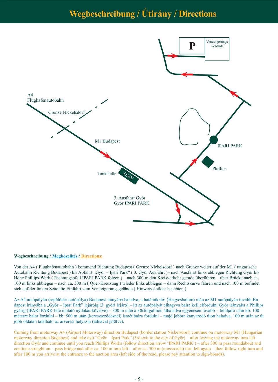 Autobahn Richtung Budapest ) bis Abfahrt Györ Ipari Park ( 3.