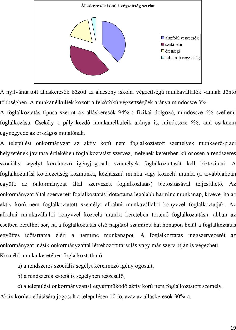 Csekély a pályakezdő munkanélküleik aránya is, mindössze 6%, ami csaknem egynegyede az országos mutatónak.