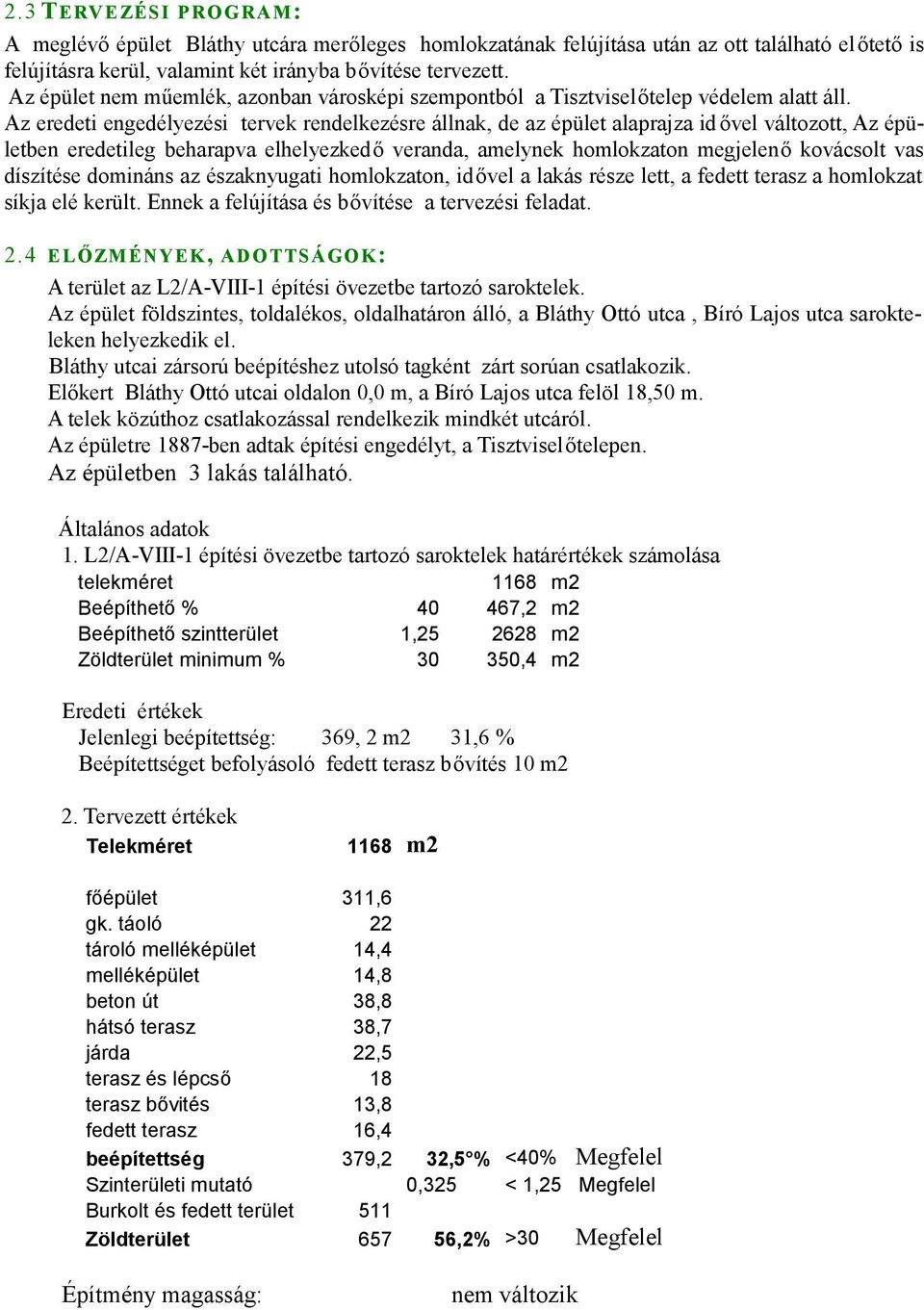 Az eredeti engedélyezési tervek rendelkezésre állnak, de az épület alaprajza id ővel változott, Az épületben eredetileg beharapva elhelyezkedő veranda, amelynek homlokzaton megjelenő kovácsolt vas