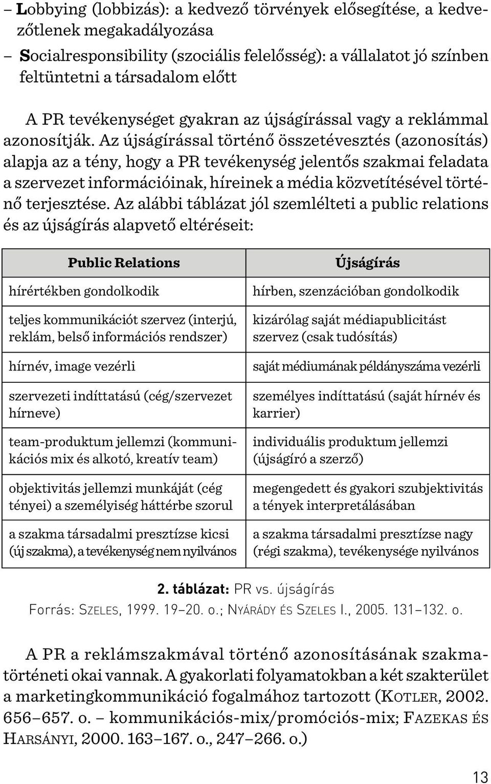 Az újságírással történõ összetévesztés (azonosítás) alapja az a tény, hogy a PR tevékenység jelentõs szakmai feladata a szervezet információinak, híreinek a média közvetítésével történõ terjesztése.