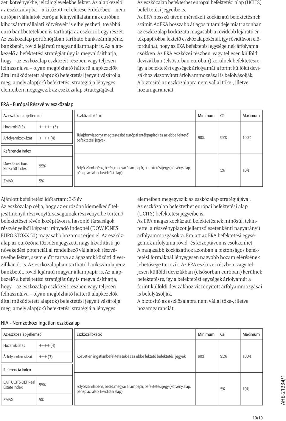 is tarthatja az eszközök egy részét. Az eszközalap portfóliójában tartható bankszámlapénz, bankbetét, rövid lejáratú magyar állampapír is.