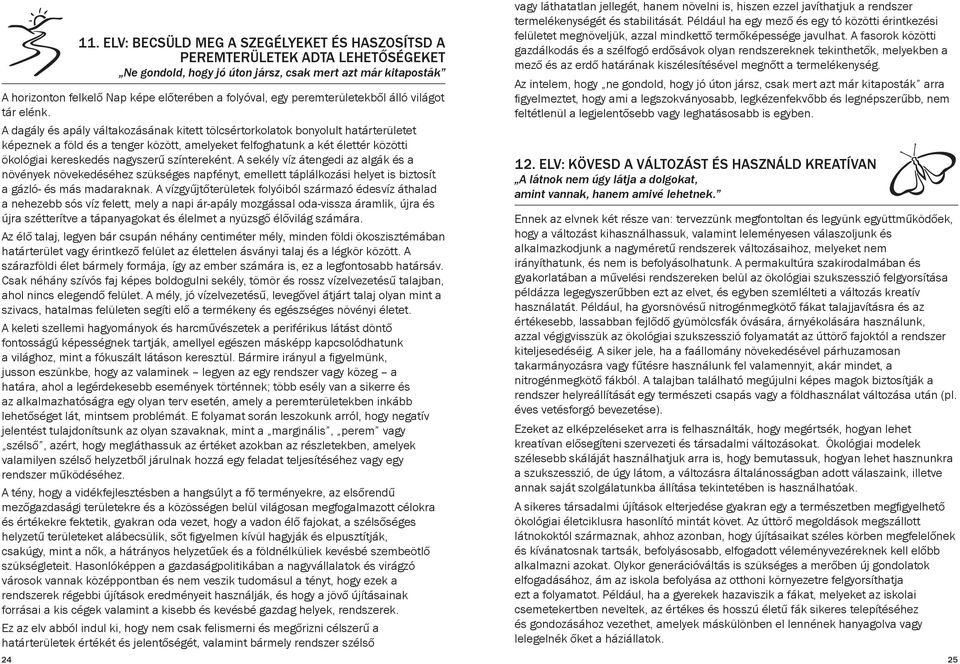 A dagály és apály váltakozásának kitett tölcsértorkolatok bonyolult határterületet képeznek a föld és a tenger között, amelyeket felfoghatunk a két élettér közötti ökológiai kereskedés nagyszerű