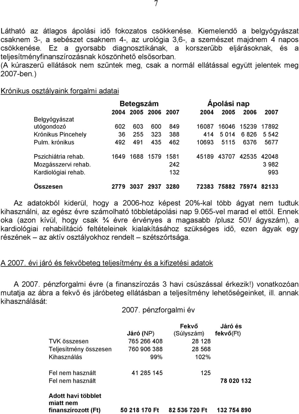 (A kúraszerű ellátások nem szűntek meg, csak a normál ellátással együtt jelentek meg 2007-ben.