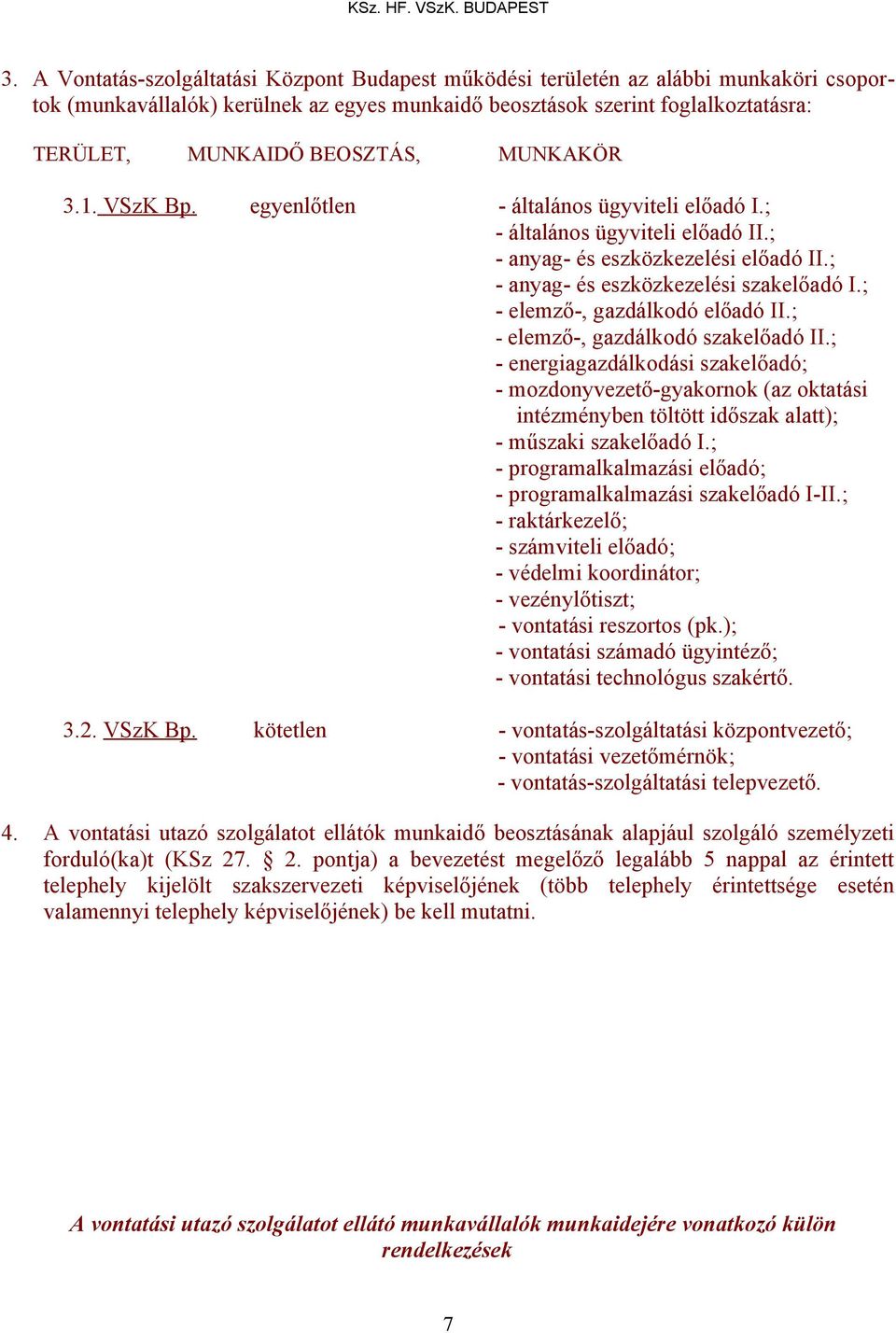 ; - elemző-, gazdálkodó előadó II.; - elemző-, gazdálkodó szakelőadó II.