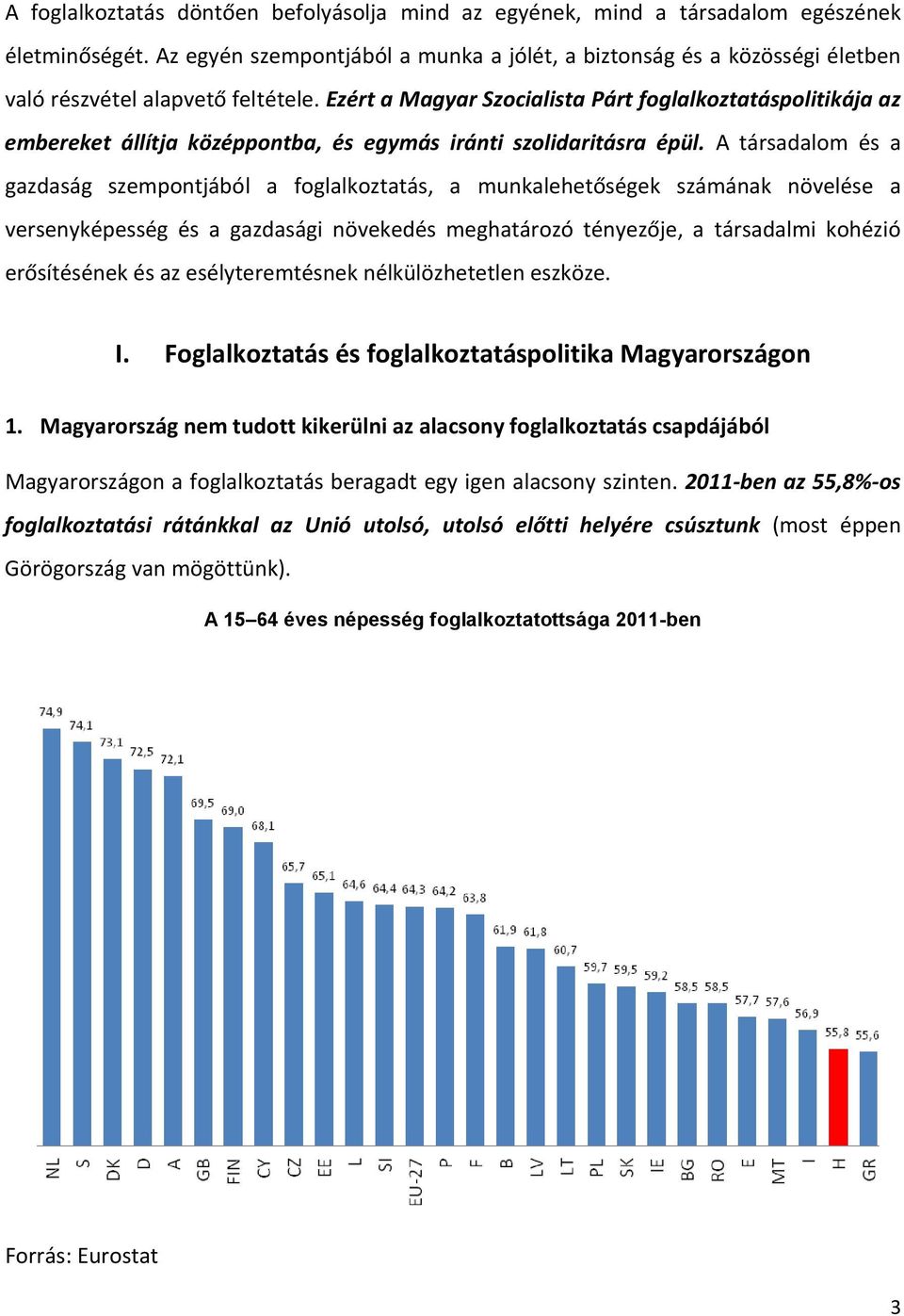 Ezért a Magyar Szocialista Párt foglalkoztatáspolitikája az embereket állítja középpontba, és egymás iránti szolidaritásra épül.