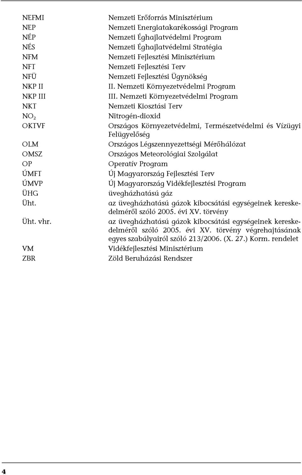 Nemzeti Fejlesztési Ügynökség II. Nemzeti Környezetvédelmi Program III.