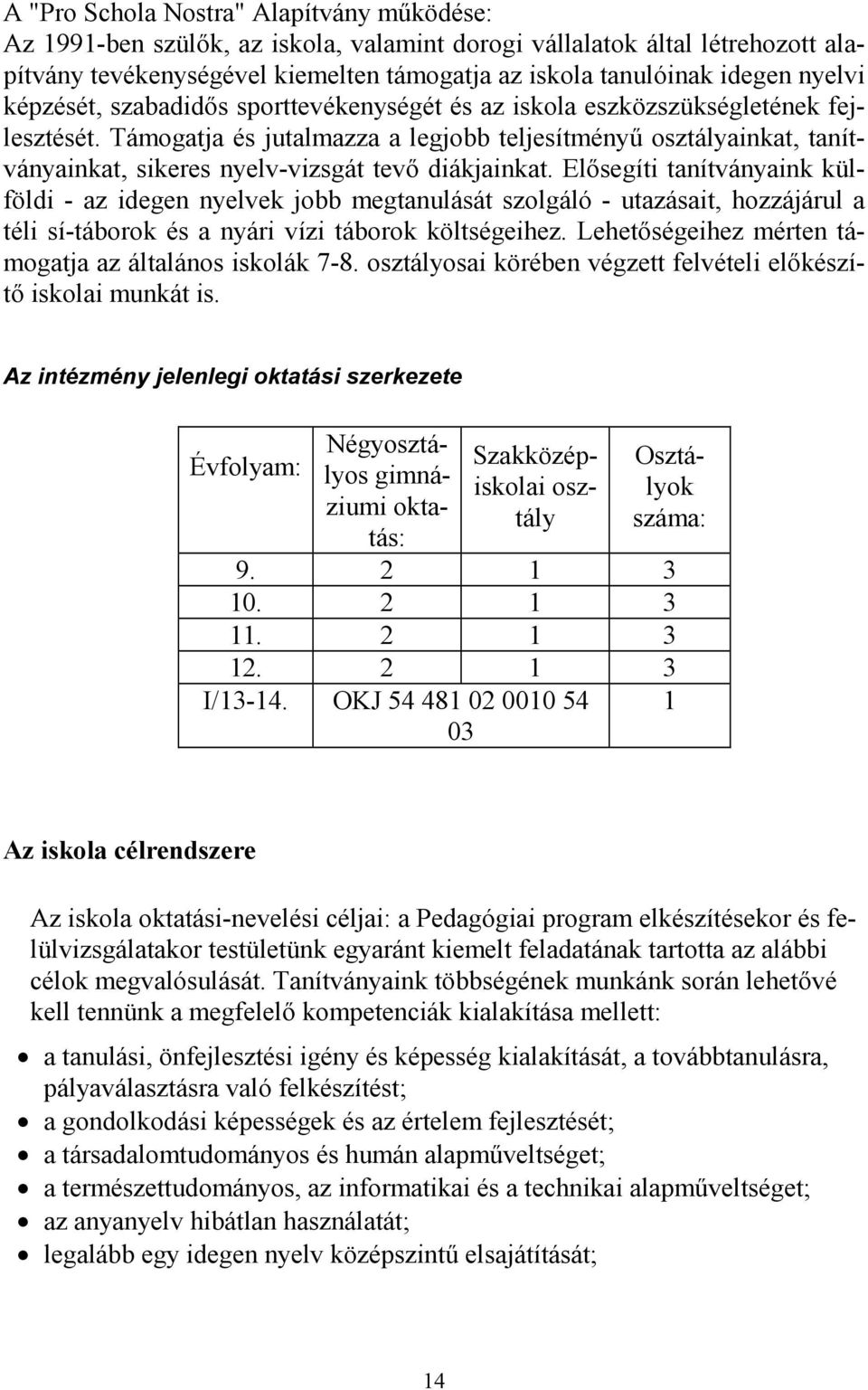 Támogatja és jutalmazza a legjobb teljesítményű osztályainkat, tanítványainkat, sikeres nyelv-vizsgát tevő diákjainkat.