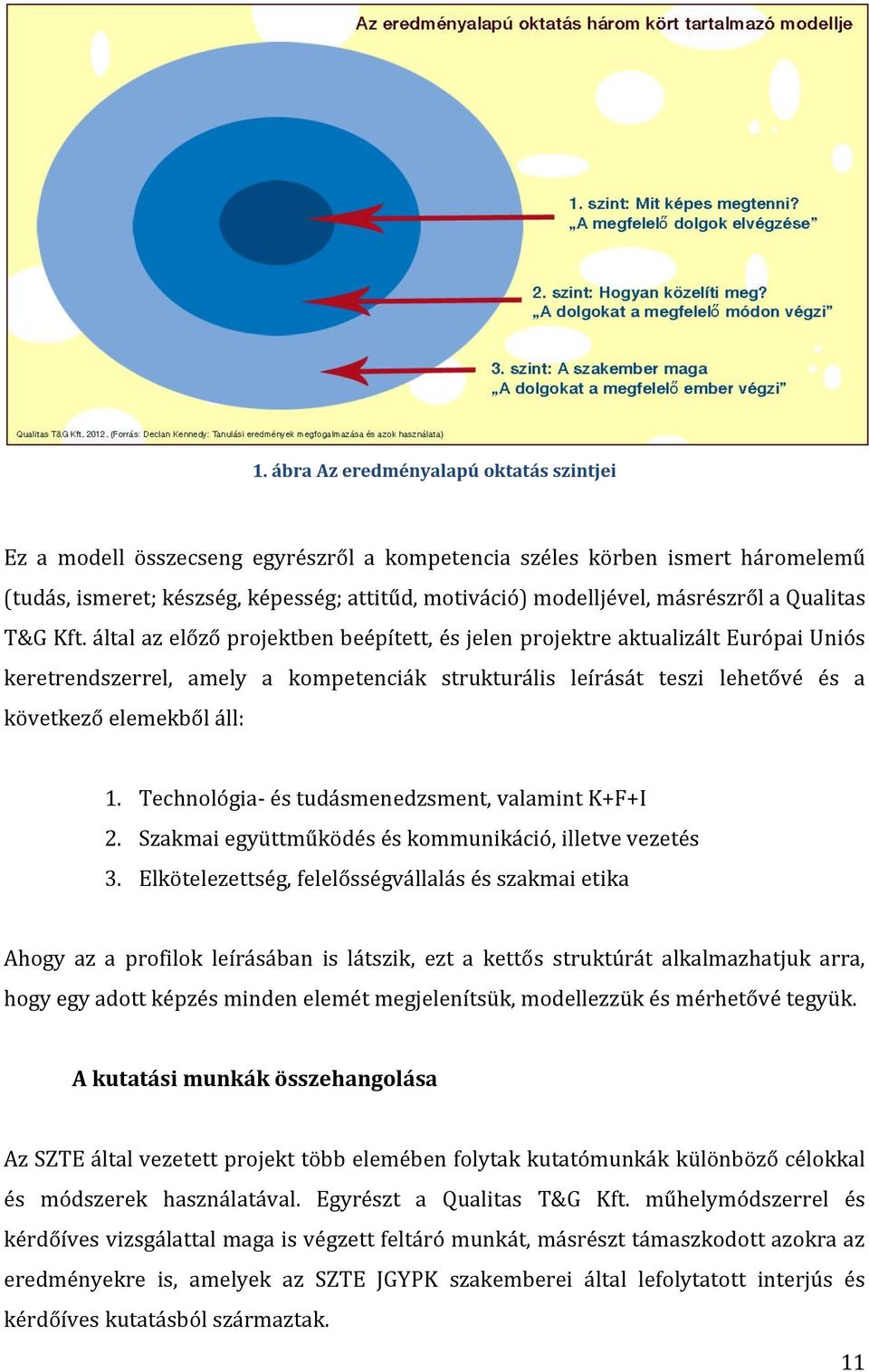 által az előző projektben beépített, és jelen projektre aktualizált Európai Uniós keretrendszerrel, amely a kompetenciák strukturális leírását teszi lehetővé és a következő elemekből áll: 1.