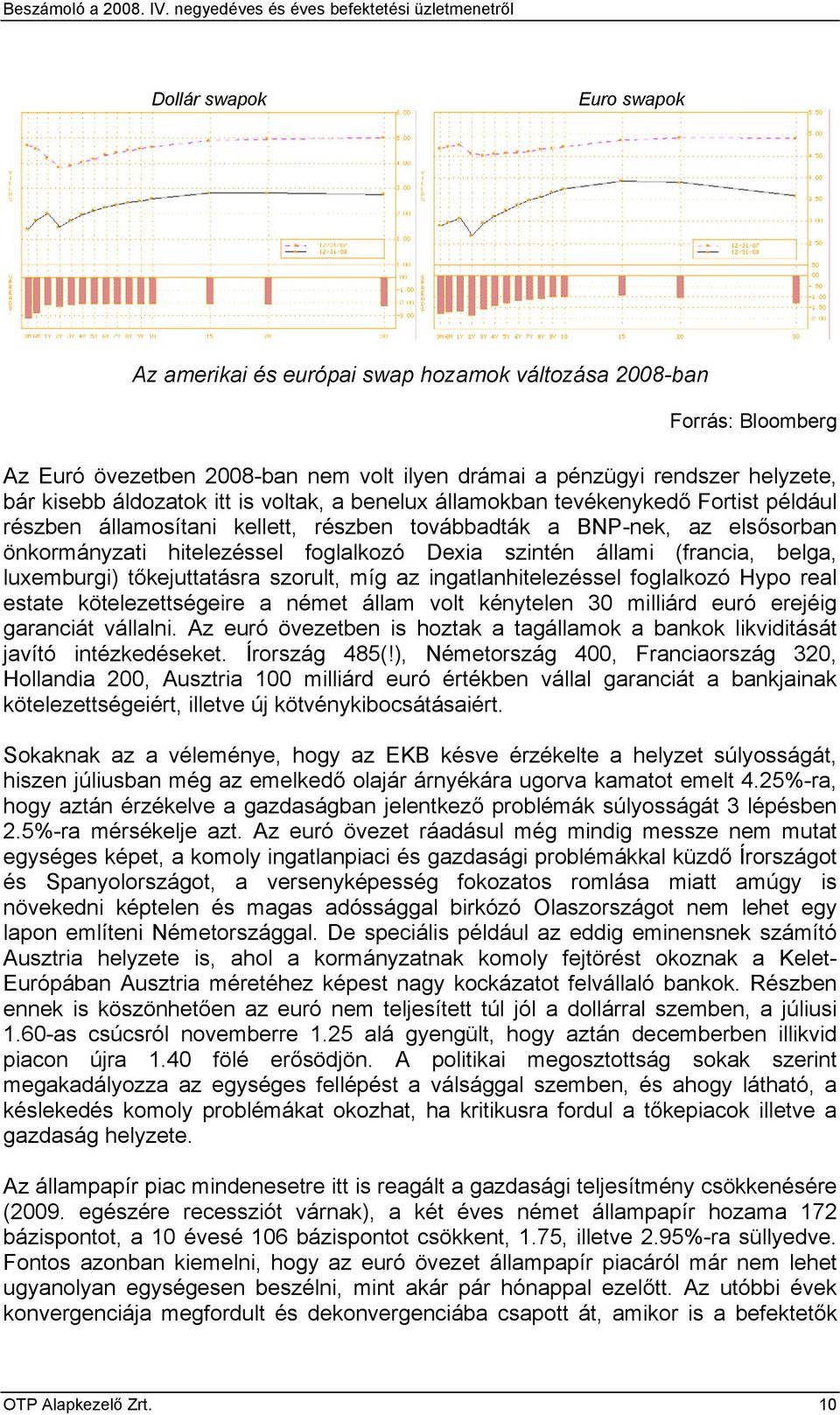 (francia, belga, luxemburgi) tőkejuttatásra szorult, míg az ingatlanhitelezéssel foglalkozó Hypo real estate kötelezettségeire a német állam volt kénytelen 30 milliárd euró erejéig garanciát vállalni.