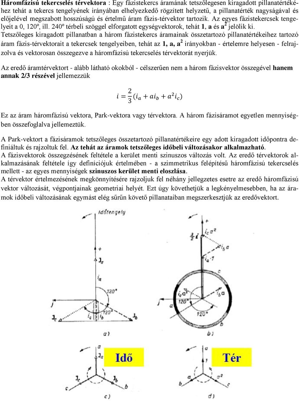 240º térbeli szöggel elforgatott egységvektorok, tehát 1, a és a 2 jelölik ki.