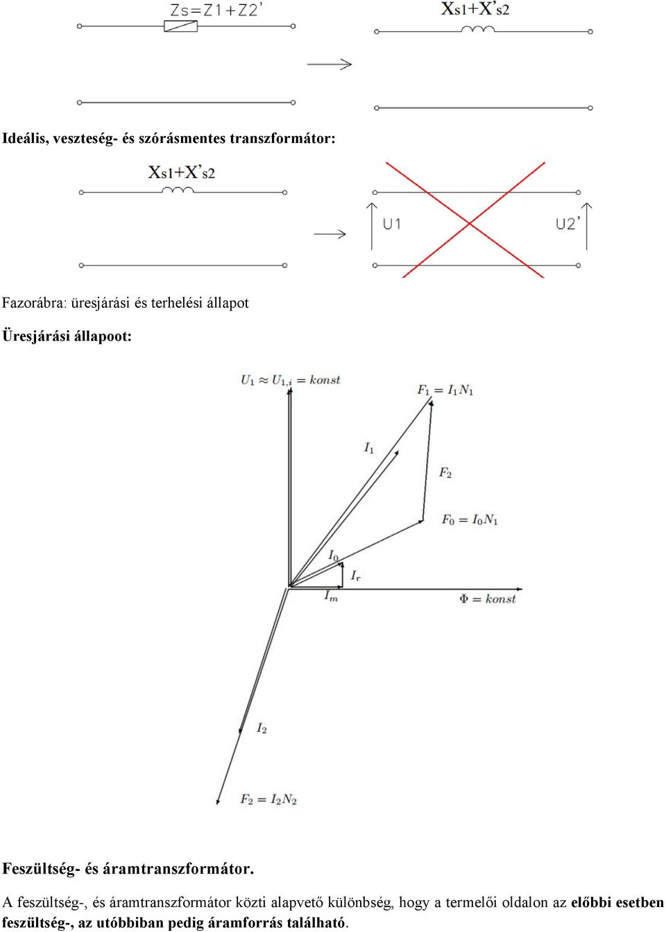 A feszültség-, és áramtranszformátor közti alapvető különbség, hogy a