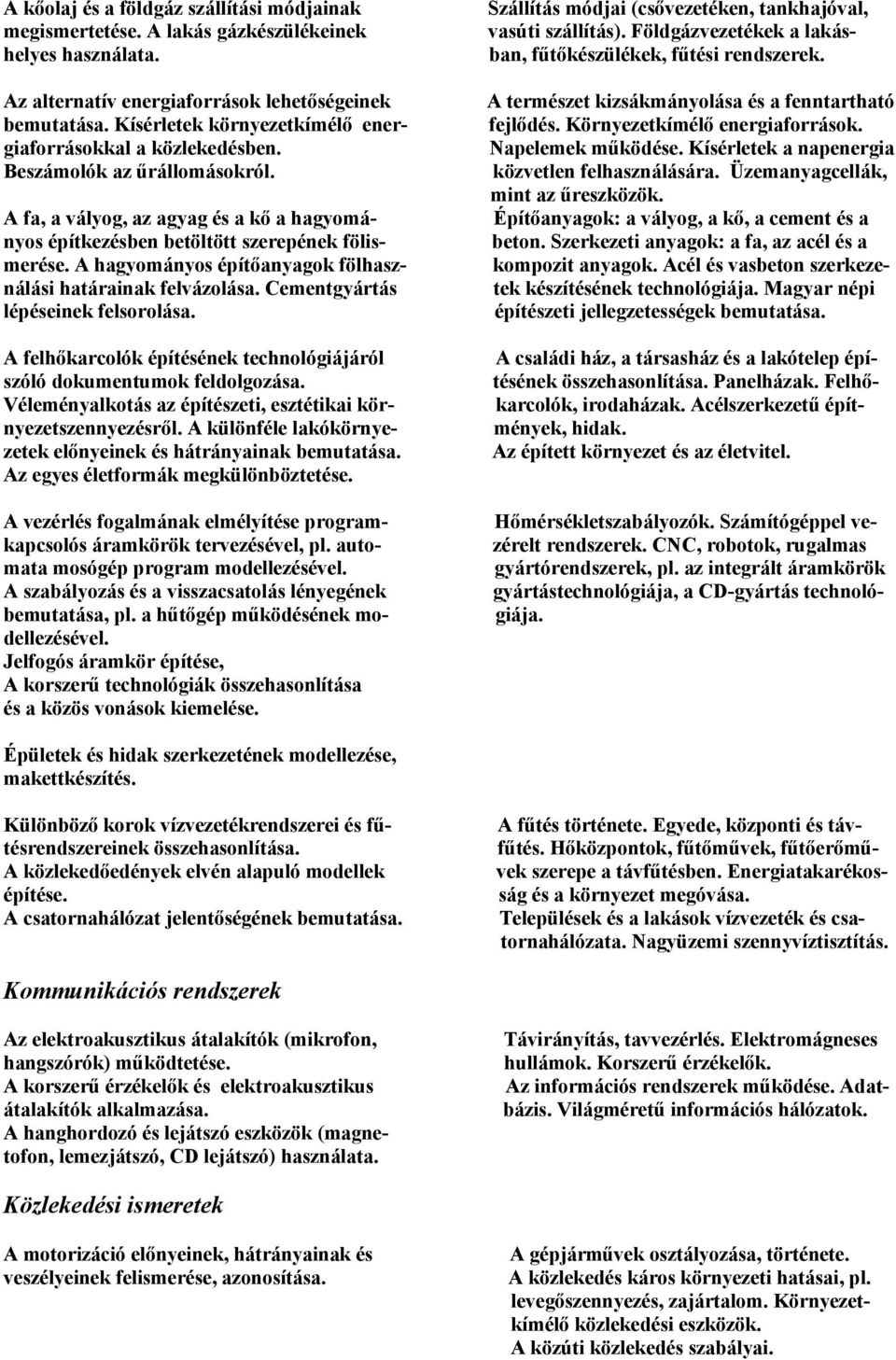 A hagyományos építőanyagok fölhasználási határainak felvázolása. Cementgyártás lépéseinek felsorolása. A felhőkarcolók építésének technológiájáról szóló dokumentumok feldolgozása.