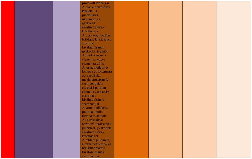 meghatározásának szempontjaiaz elosztási politika elemei, az elosztási csatornák kiválasztásának szempontjai A kommunikációs politika körébe tartozó