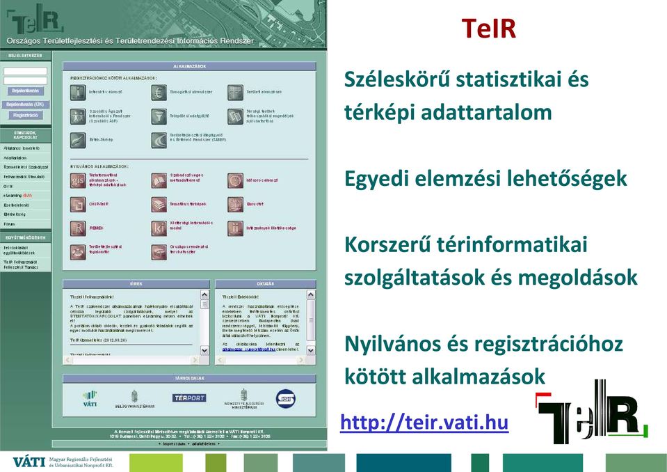 térinformatikai szolgáltatások és megoldások