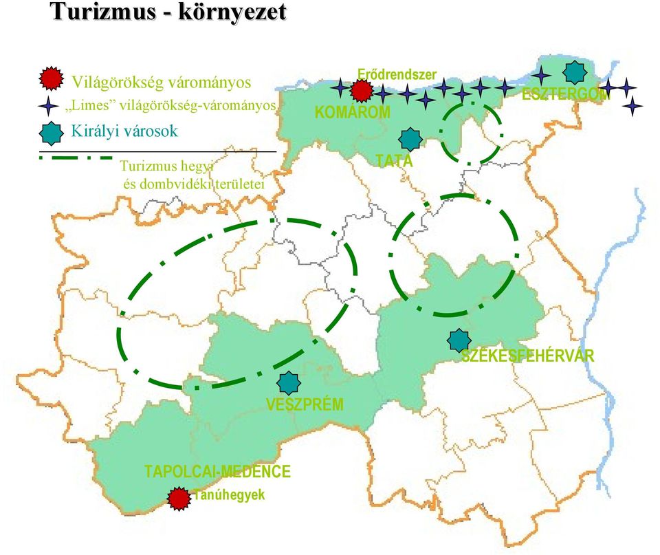 városok KOMÁROM ESZTERGOM TATA Turizmus hegyi és