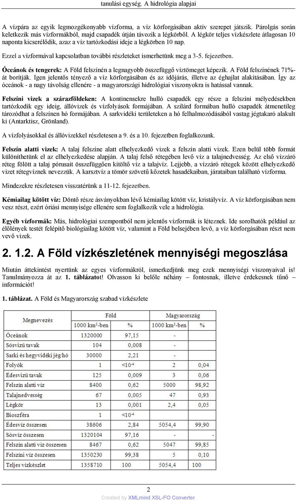 Ezzel a vízformával kapcsolatban további részleteket ismerhetünk meg a 3-5. fejezetben. Óceánok és tengerek: A Föld felszínén a legnagyobb összefüggő víztömeget képezik.