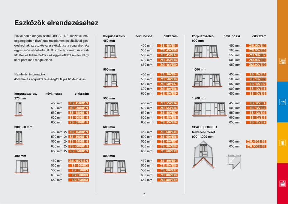 Rendelési információk: -es korpuszszélességtől teljes fiókfelosztás korpuszszéles. névl. hossz cikkszám 275 mm 300/350 mm 2x 2x 2x 2x 2x 400 mm ZSI.450BI1N ZSI.500BI1N ZSI.550BI1N ZSI.600BI1N ZSI.