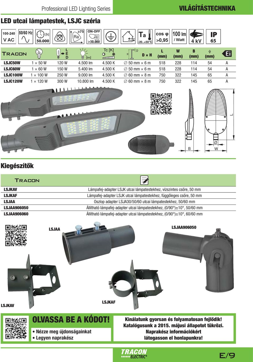 500 K 60 mm 8 m 750 322 145 65 A B Ø B Kiegészítők SJKAV SJKAF SJAA SJAA906050 SJAA906060 ámpafej-adapter SJK utcai lámpatestekhez, vízszintes csőre, 50 mm ámpafej-adapter SJK utcai lámpatestekhez,