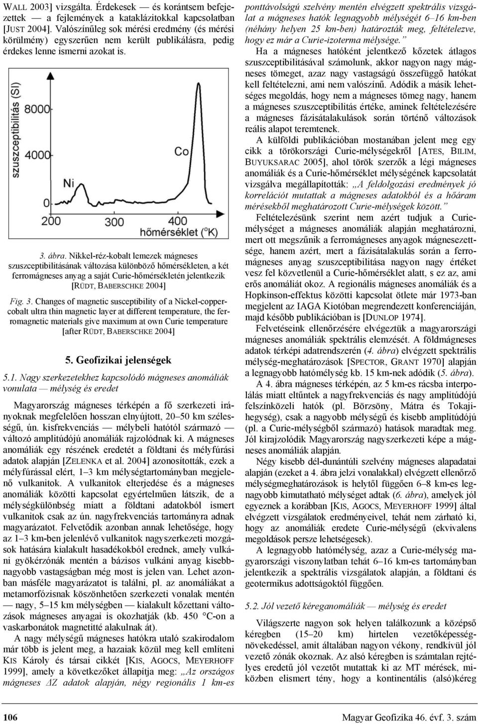 Nikkel-réz-kobalt lemezek mágneses szuszceptibilitásának változása különböző hőmérsékleten, a két ferromágneses anyag a saját Curie-hőmérsékletén jelentkezik [RÜDT, BABERSCHKE 2004] Fig. 3.