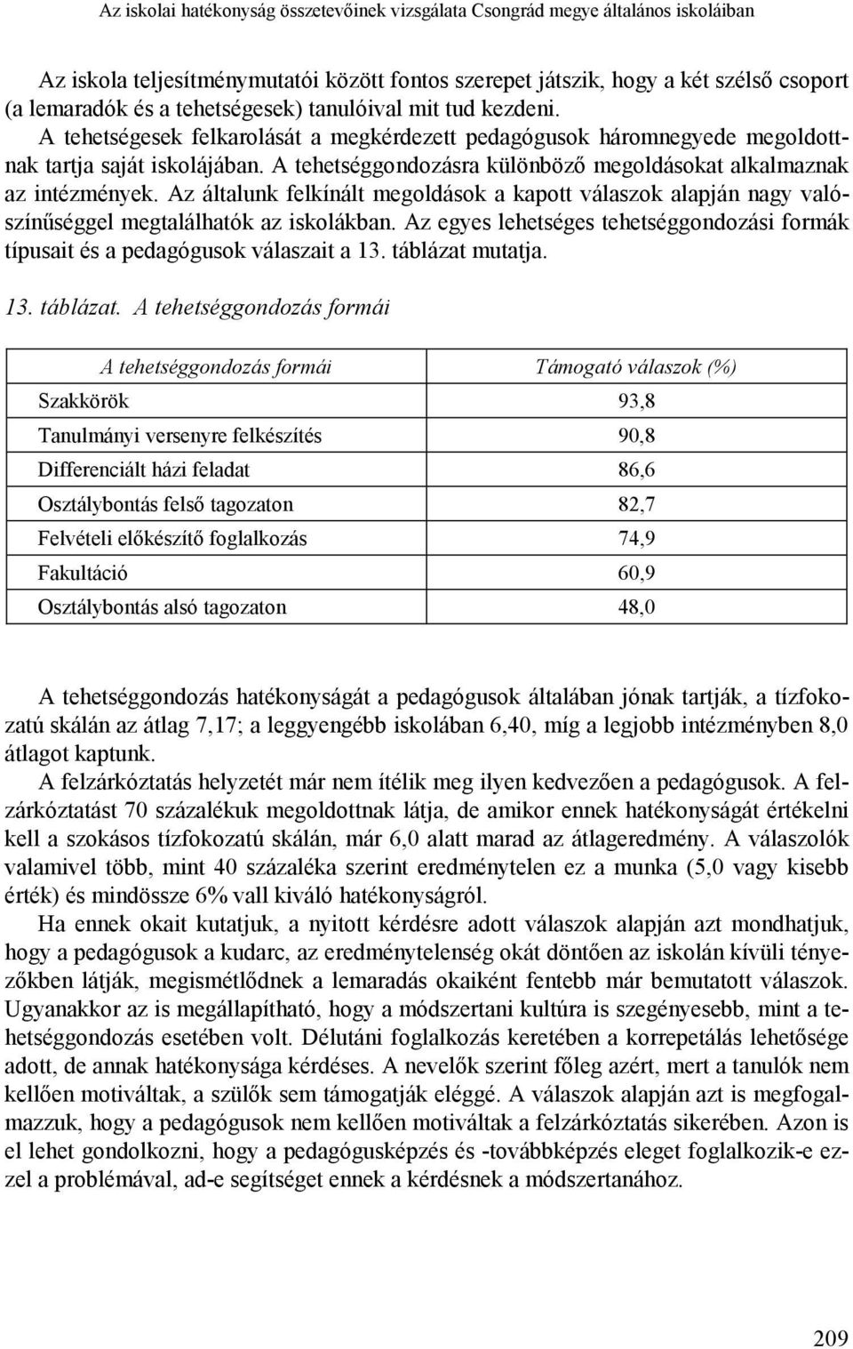 A tehetséggondozásra különböző megoldásokat alkalmaznak az intézmények. Az általunk felkínált megoldások a kapott válaszok alapján nagy valószínűséggel megtalálhatók az iskolákban.