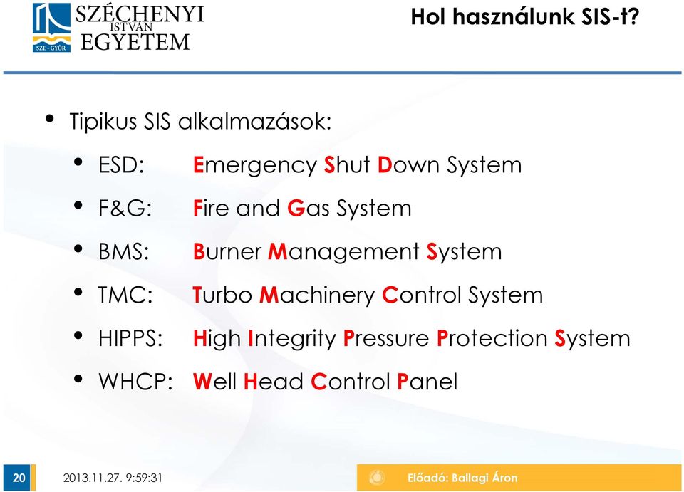 Down System Fire and Gas System Burner Management System Turbo