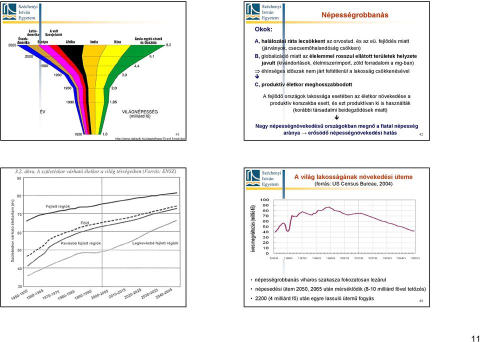 éhínséges időszak nem járt feltétlenül a lakosság csökkenésével C, produktív életkor meghosszabbodott 41 http://www.ngkszki.hu/seged/topo/13.evf.1mod.