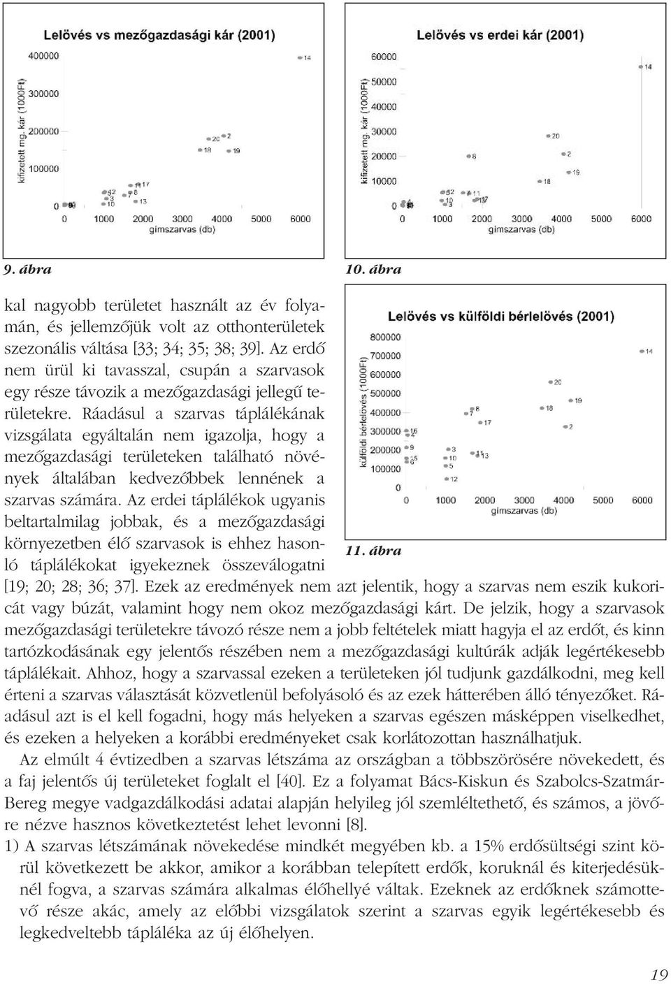 Ráadásul a szarvas táplálékának vizsgálata egyáltalán nem igazolja, hogy a mezõgazdasági területeken található növények általában kedvezõbbek lennének a szarvas számára.