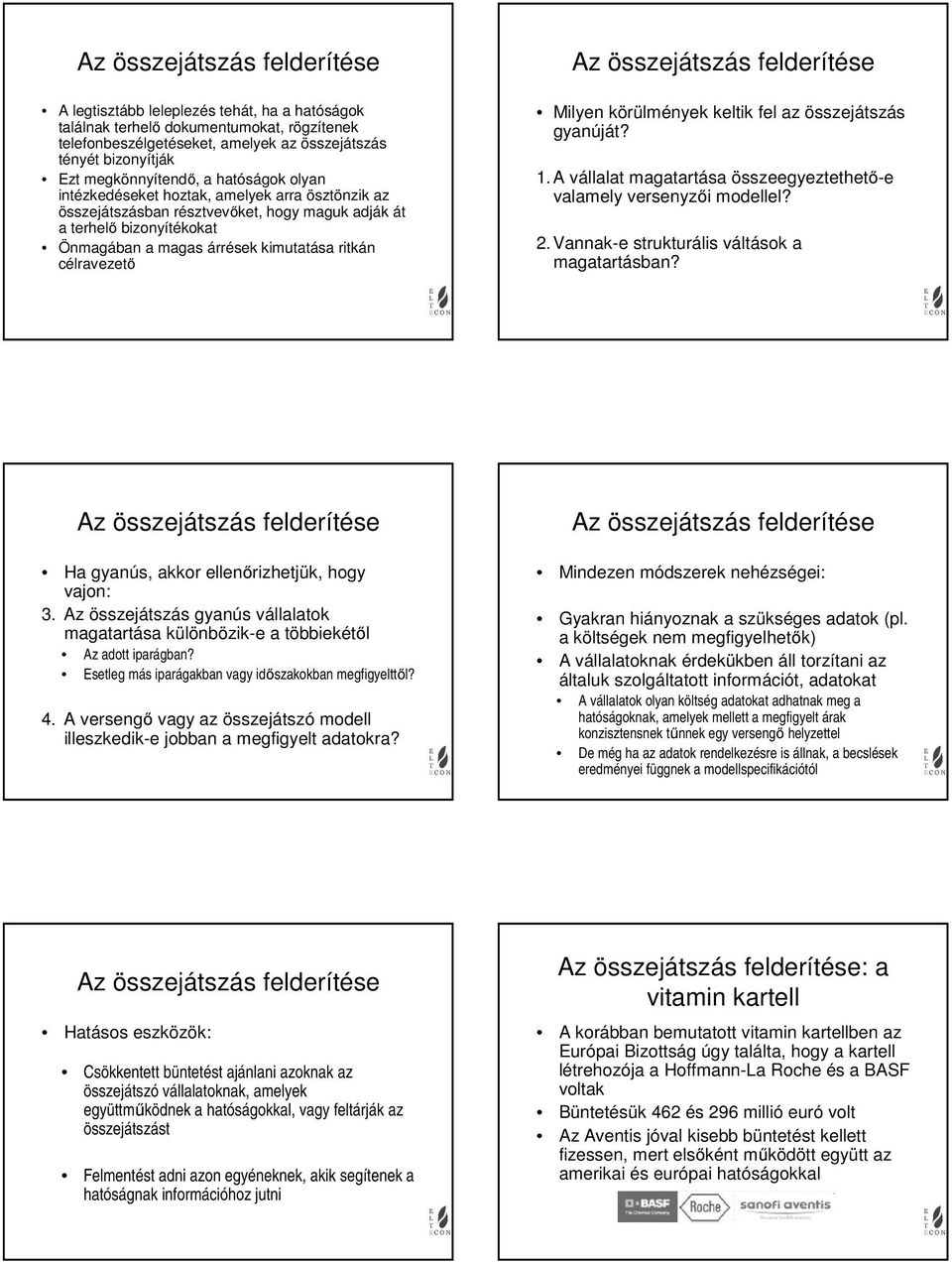 gyaúját?. A vállalat agatartása összeegyeztethető-e valaely verseyzői oellel?. Vaak-e strukturális váltások a agatartásba? Ha gyaús, akkor elleőrizhetjük, hogy vajo: 3.