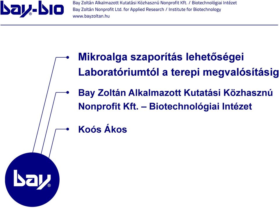 Bay Zoltán Alkalmazott Kutatási