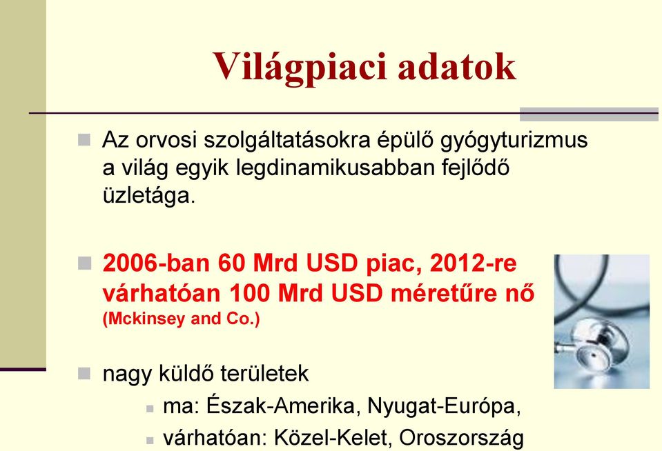 2006-ban 60 Mrd USD piac, 2012-re várhatóan 100 Mrd USD méretűre nő