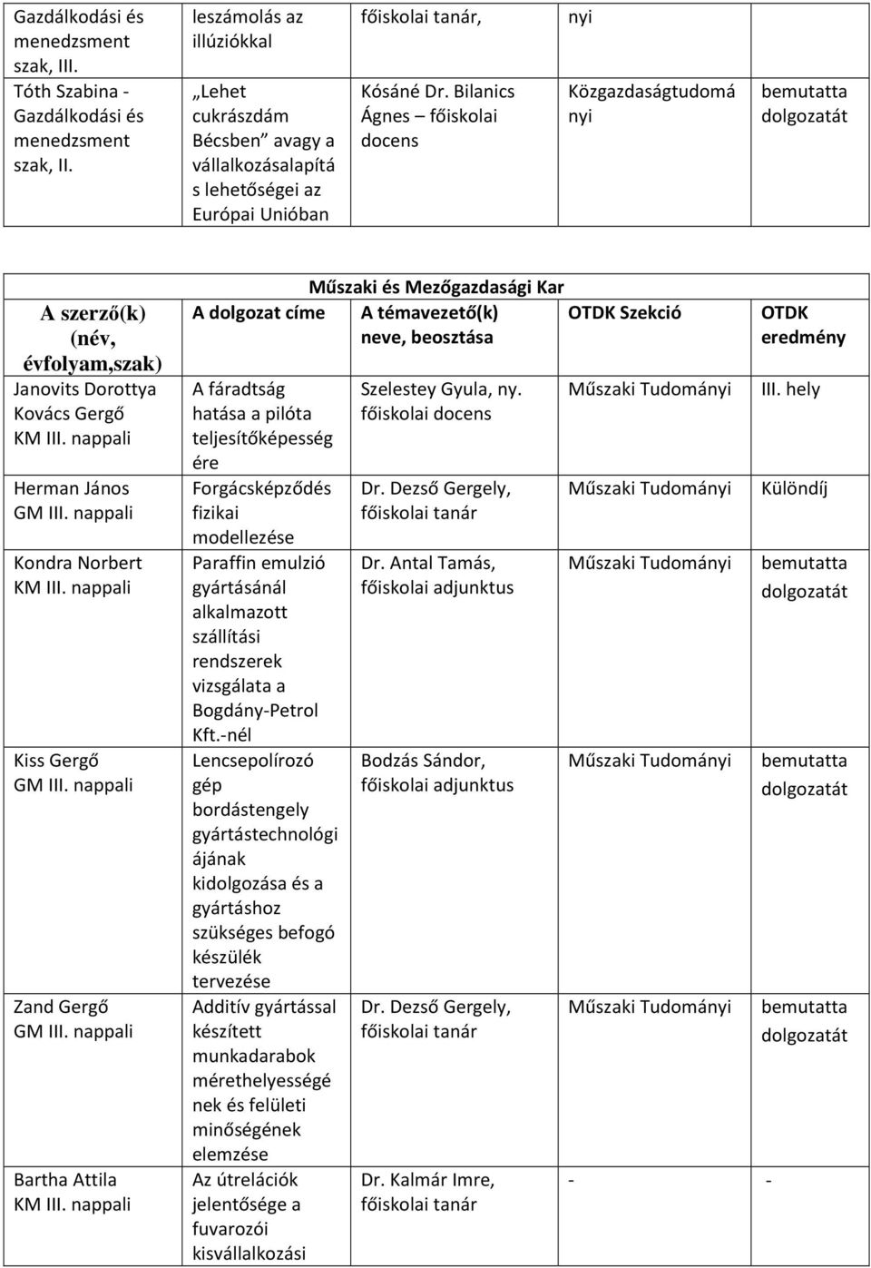 hatása a pilóta teljesítőképesség ére Forgácsképződés fizikai modellezése Paraffin emulzió gyártásánál alkalmazott szállítási rendszerek vizsgálata a BogdányPetrol Kft.