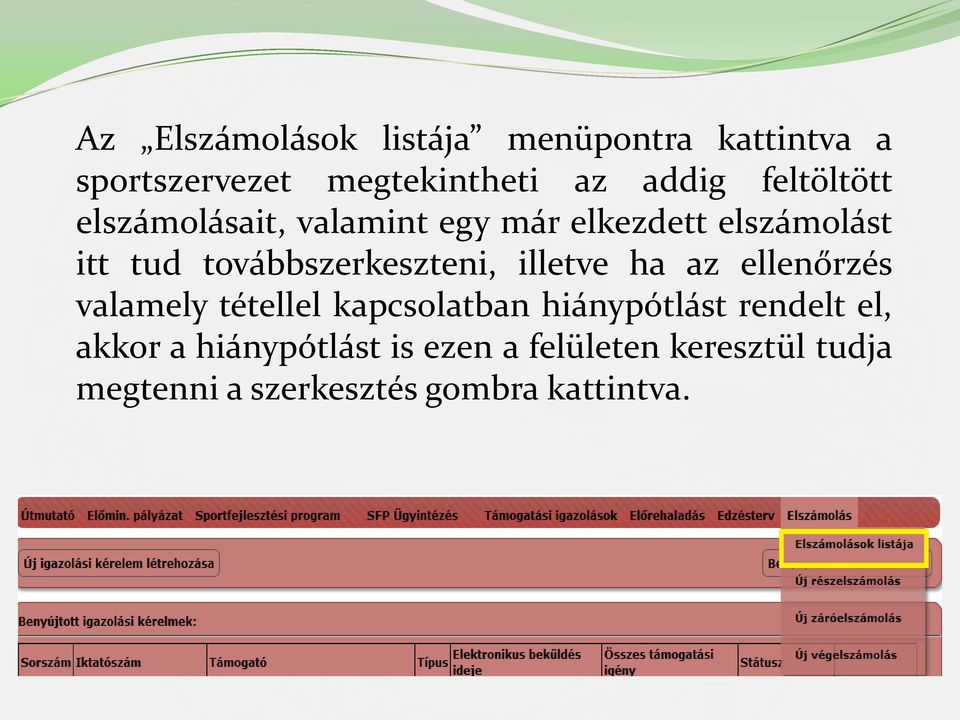 továbbszerkeszteni, illetve ha az ellenőrzés valamely tétellel kapcsolatban hiánypótlást