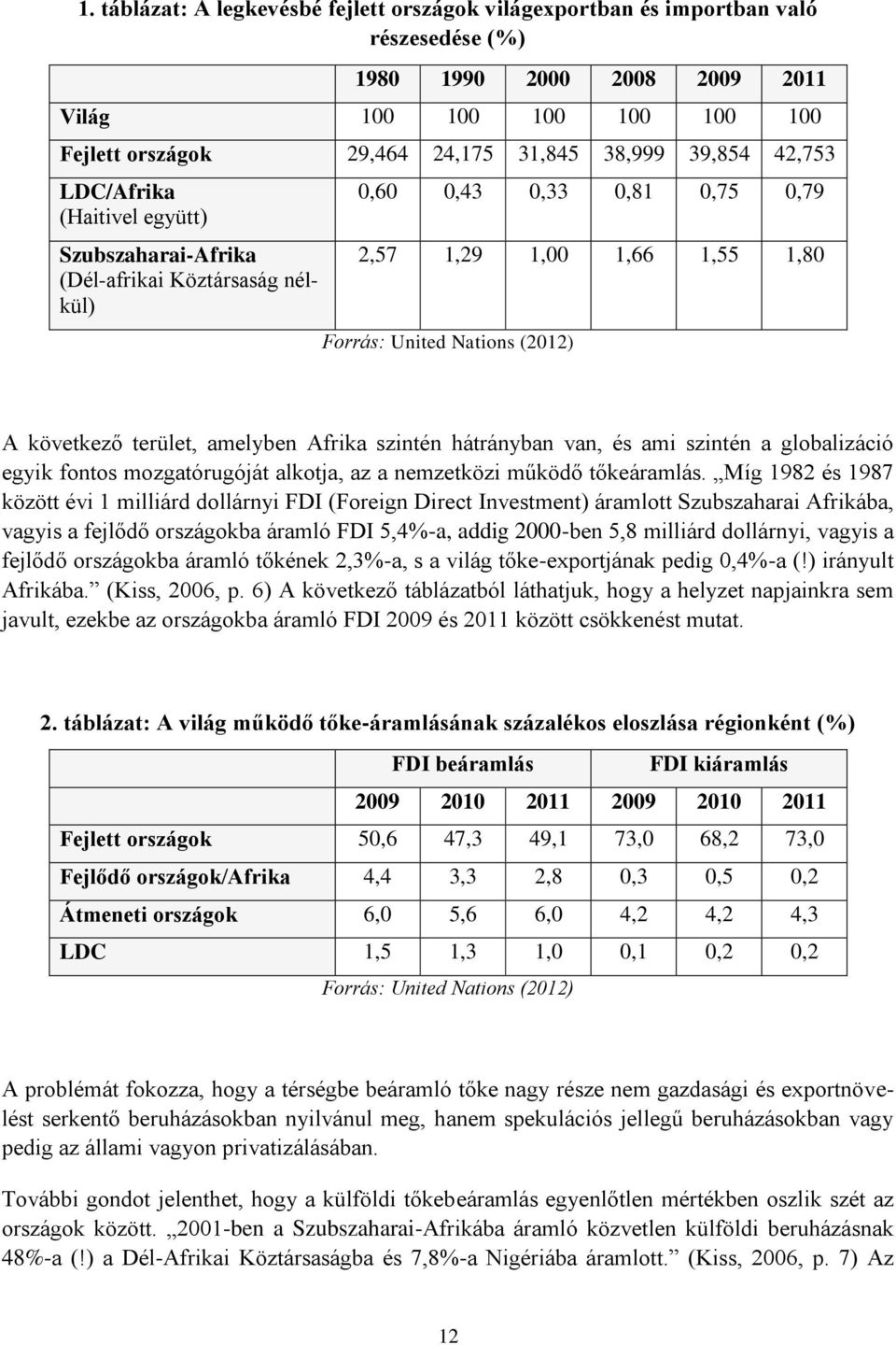 terület, amelyben Afrika szintén hátrányban van, és ami szintén a globalizáció egyik fontos mozgatórugóját alkotja, az a nemzetközi működő tőkeáramlás.