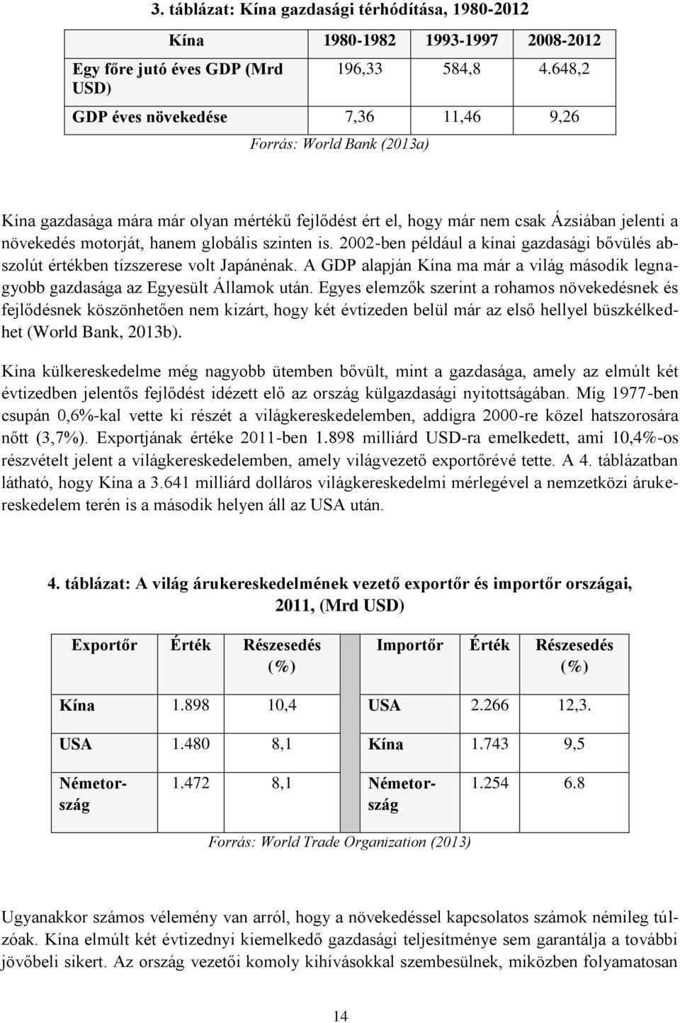 szinten is. 2002-ben például a kínai gazdasági bővülés abszolút értékben tízszerese volt Japánénak. A GDP alapján Kína ma már a világ második legnagyobb gazdasága az Egyesült Államok után.