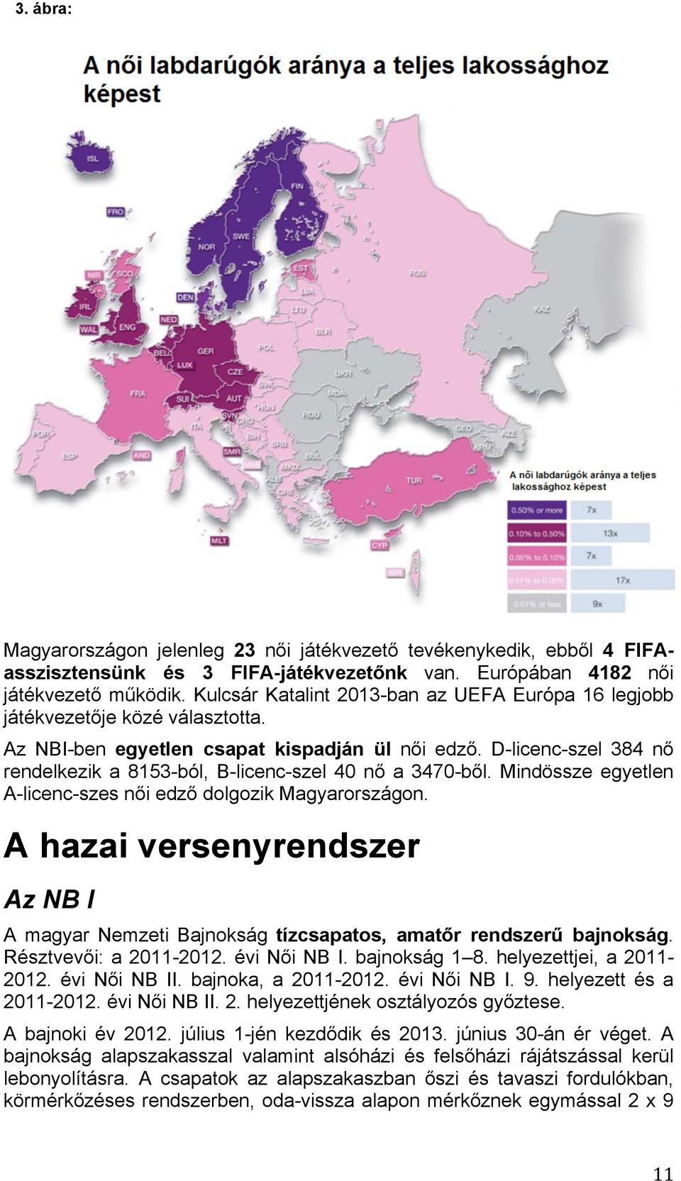 D-licenc-szel 384 nő rendelkezik a 8153-ból, B-licenc-szel 40 nő a 3470-ből. Mindössze egyetlen A-licenc-szes női edző dolgozik Magyarországon.