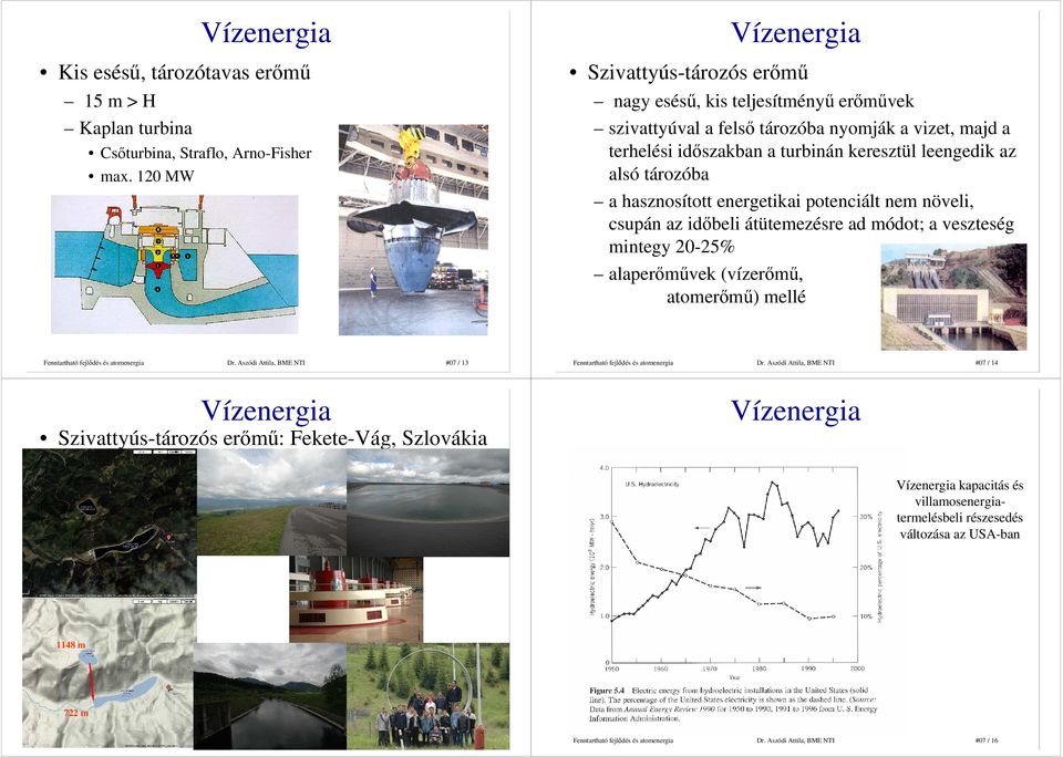 alsó tározóba a hasznosított energetikai potenciált nem növeli, csupán az idıbeli átütemezésre ad módot; a veszteség mintegy 20-25% alaperımővek (vízerımő, atomerımő) mellé Dr.