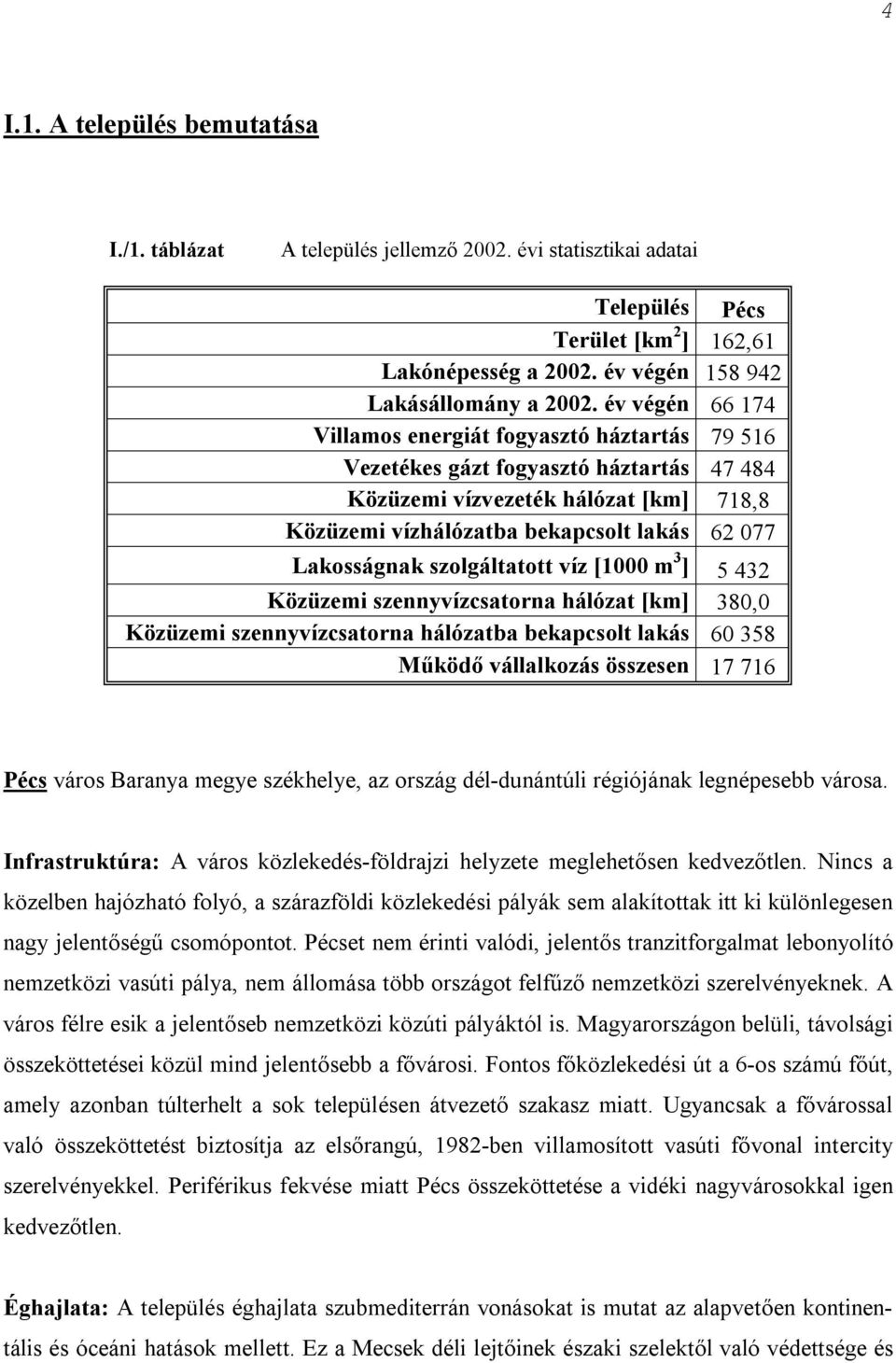 szolgáltatott víz [1000 m 3 ] 5 432 Közüzemi szennyvízcsatorna hálózat [km] 380,0 Közüzemi szennyvízcsatorna hálózatba bekapcsolt lakás 60 358 Működő vállalkozás összesen 17 716 Pécs város Baranya